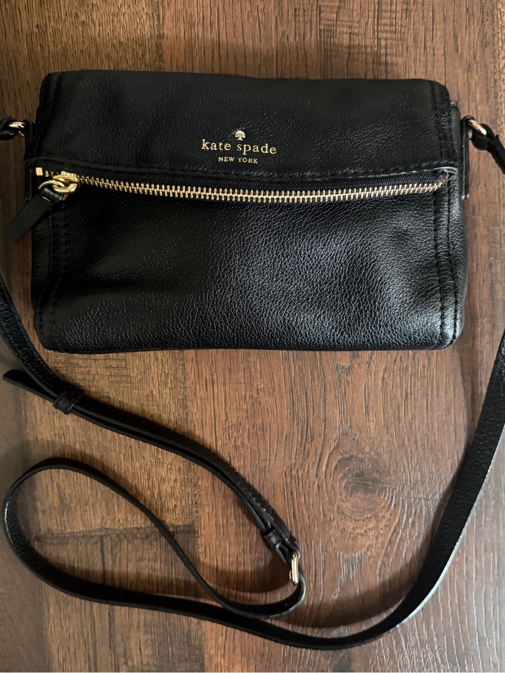 Kate Spade New York Black Pebbled Leather Crossbody Bag